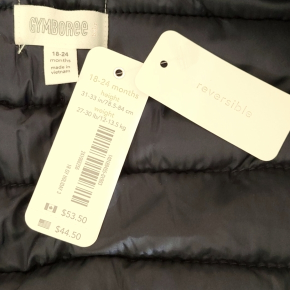 Gymboree Striped Hooded Reversible Puffer Vest - Picture 3 of 4